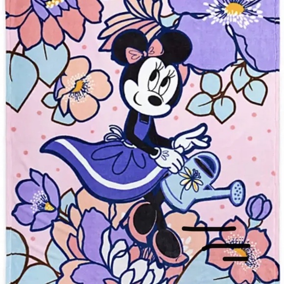 New Vera Bradley by Disney Minnie Mouse Garden Party Fleece Blanket 50” x 80”